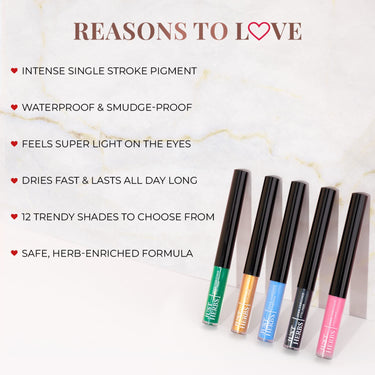 Just Herbs Eyeliner Waterproof and Smudge Proof, Long Lasting Eyeliners 2.5g (Emerald Green)